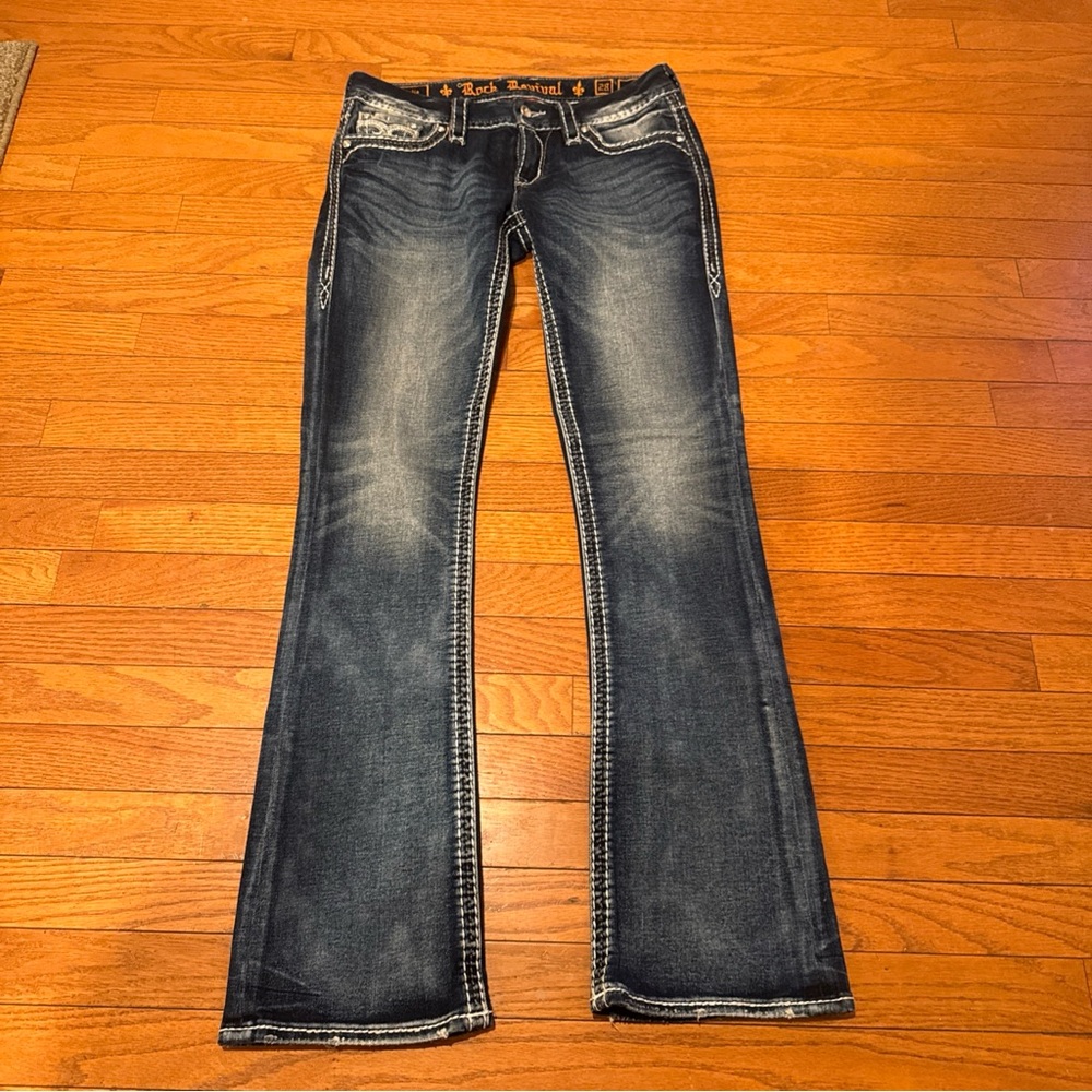 Rock Revival Kylie Dark Blue Boot Cut Jeans 28x32